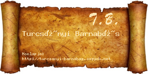 Turcsányi Barnabás névjegykártya
