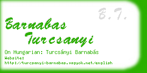barnabas turcsanyi business card