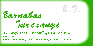 barnabas turcsanyi business card